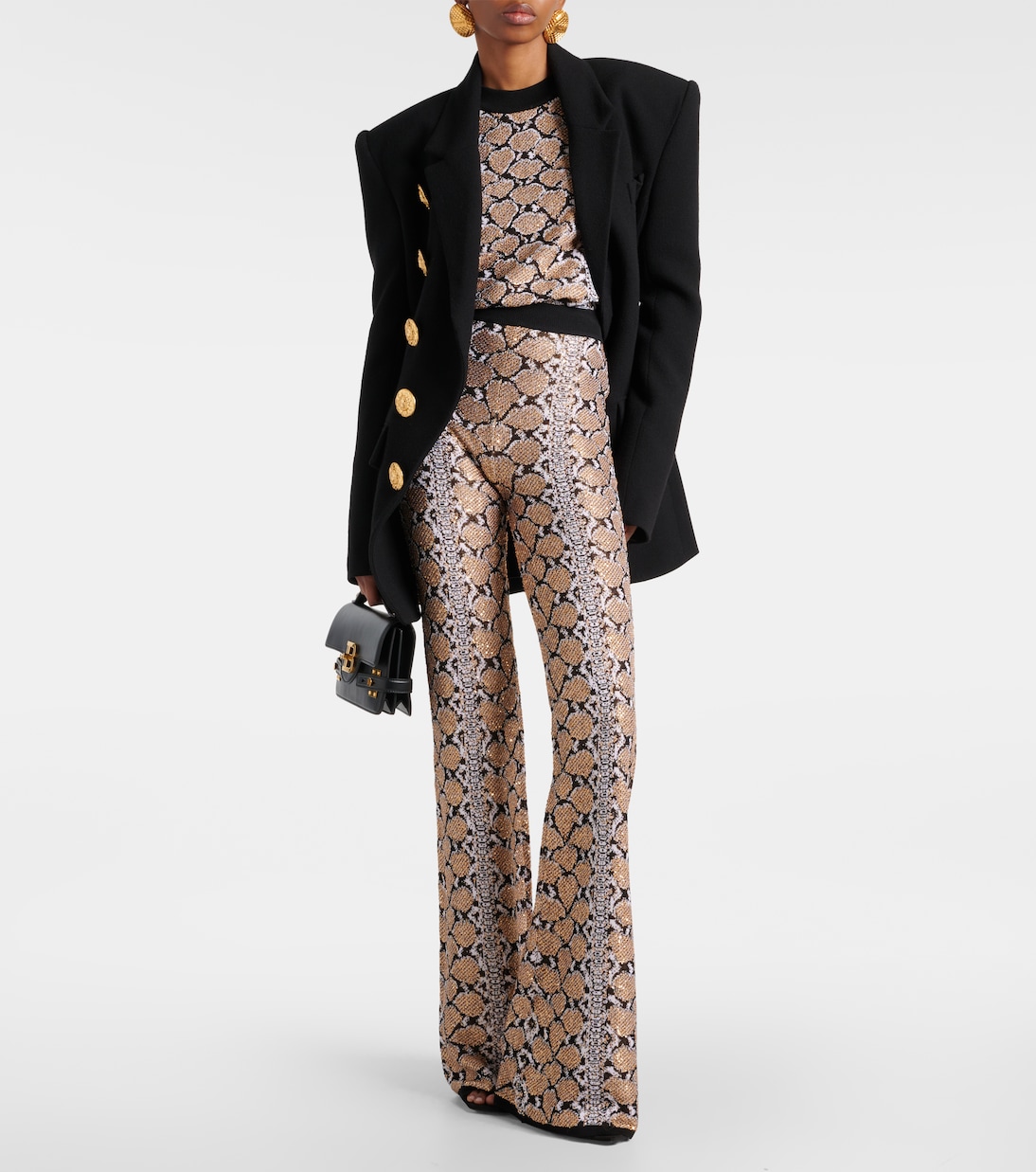 Snake-effect jacquard sweater | Balmain