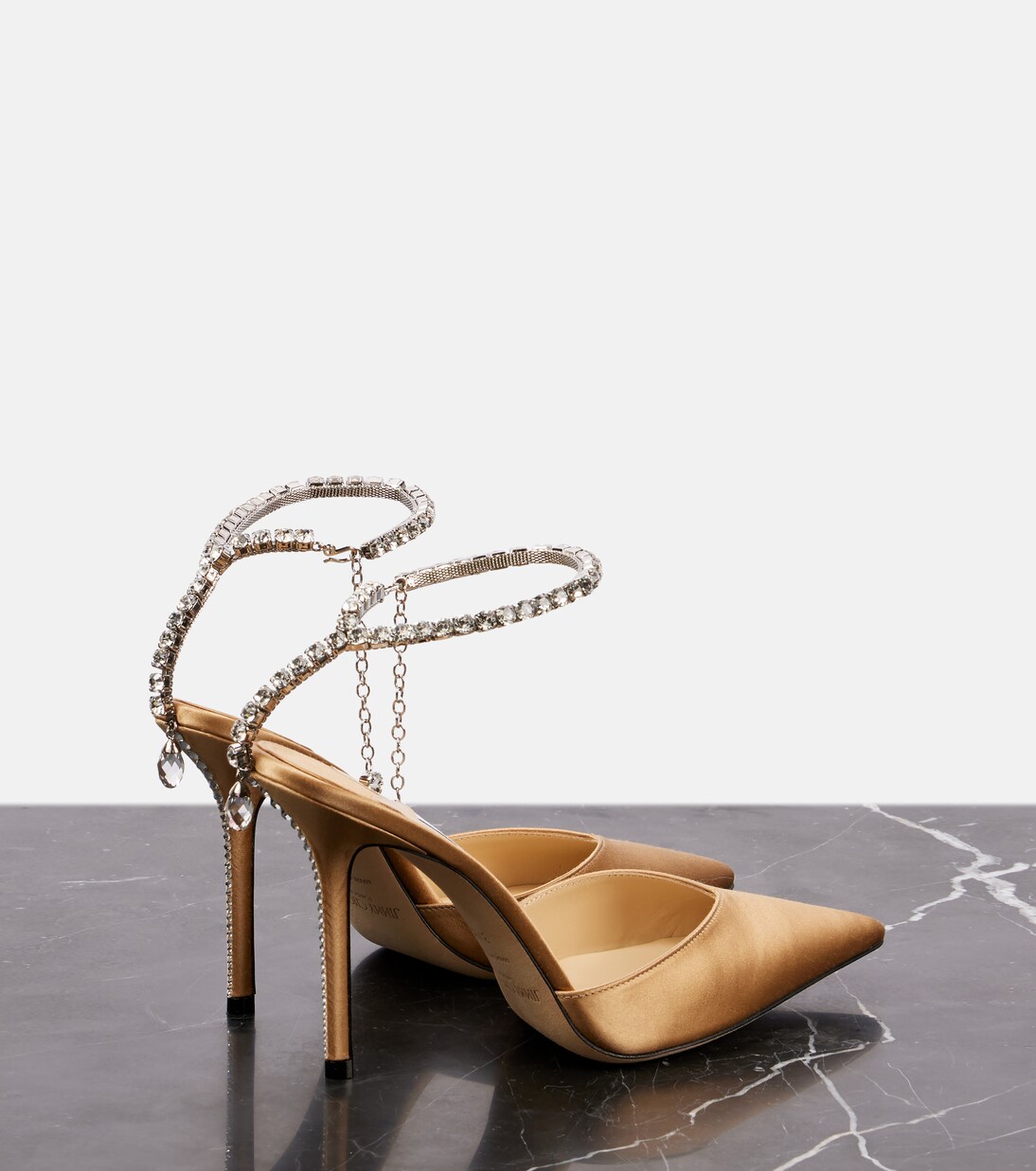 Saeda 100 embellished satin pumps | Jimmy Choo