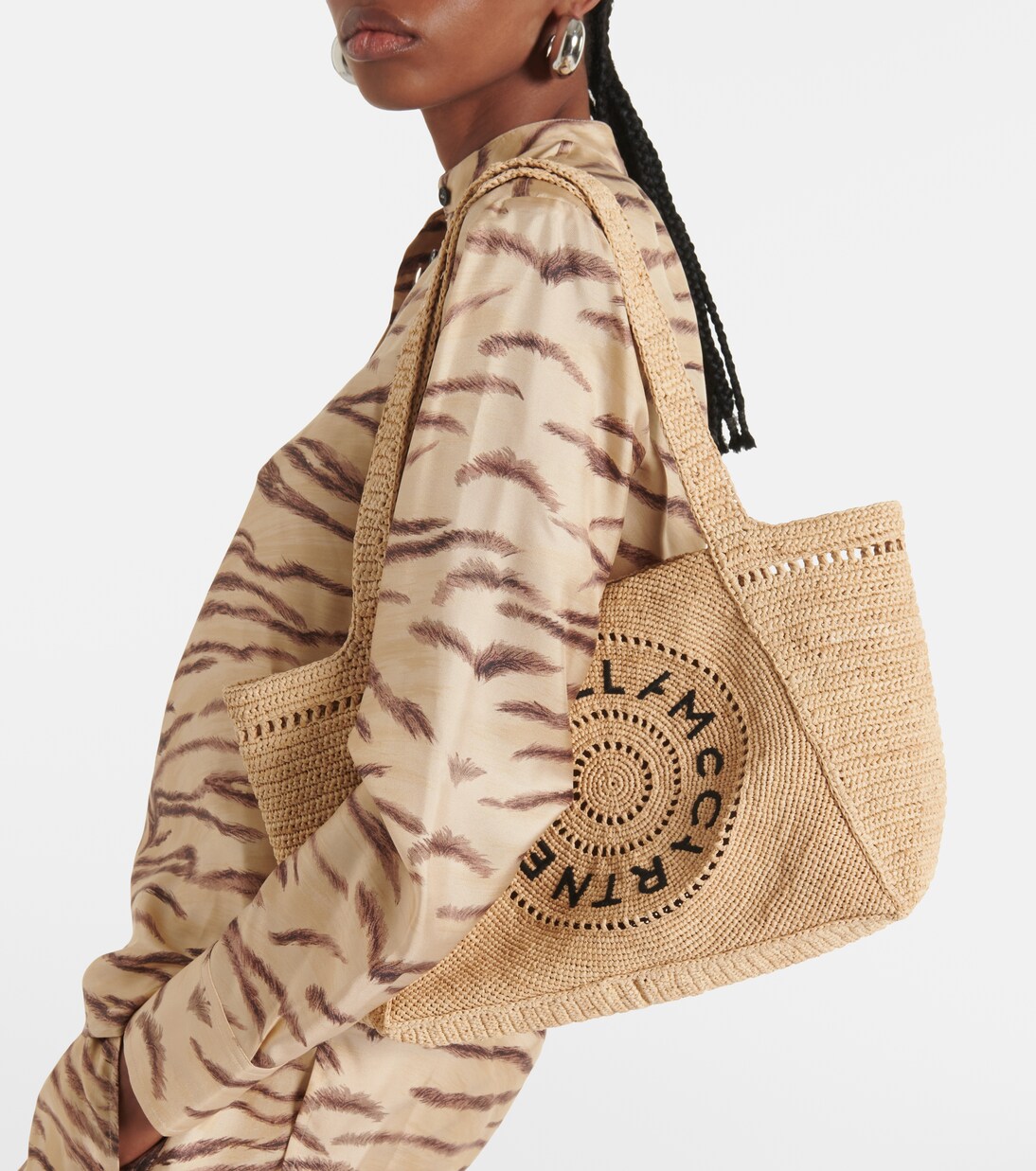 Cabas en raphia à logo | Stella McCartney