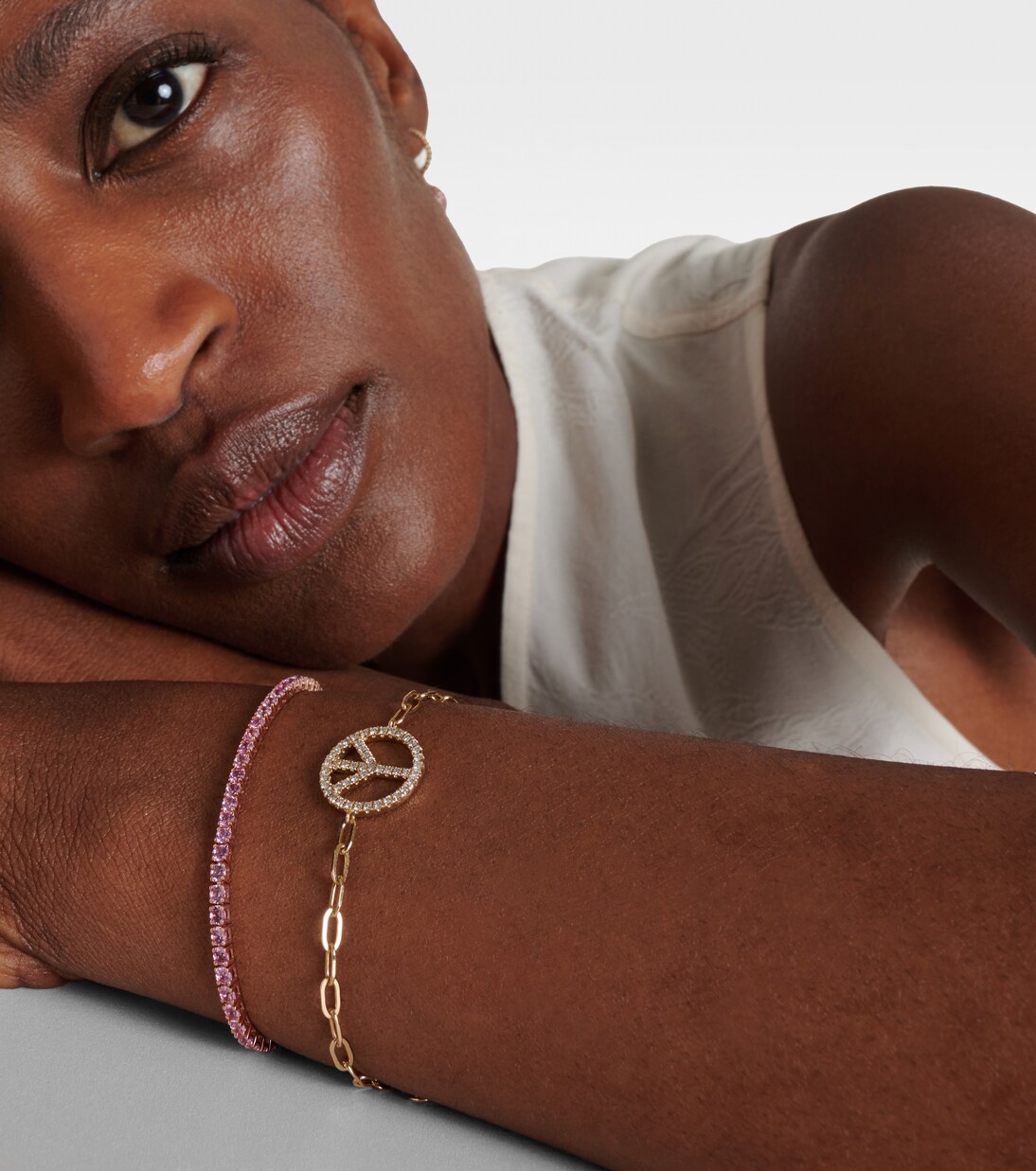 Bracelet Peace Out en or 14 ct et diamants | Roxanne First