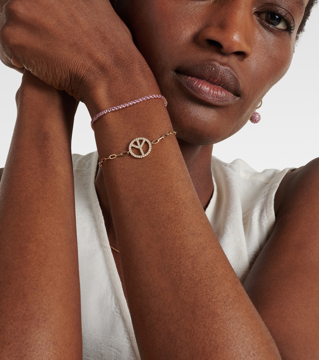 Bracelet Peace Out en or 14 ct et diamants | Roxanne First