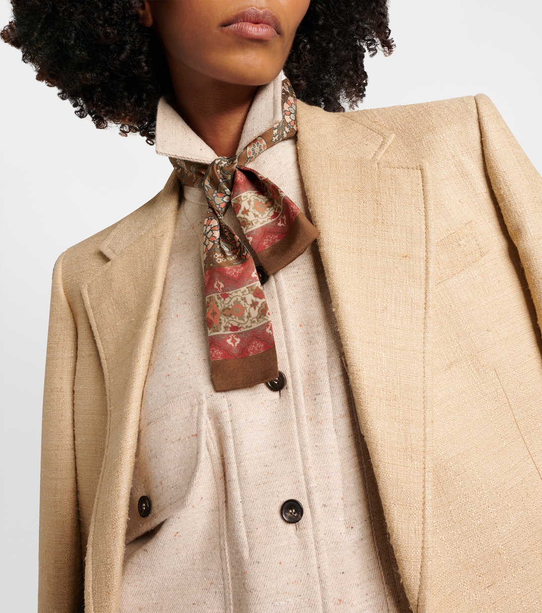 Foulard in twill di seta con stampa | Loro Piana