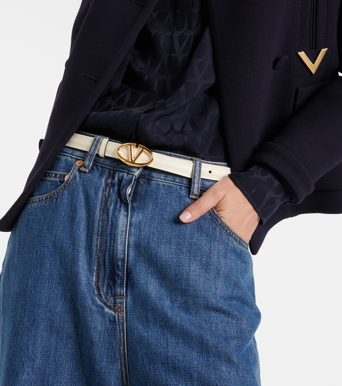 Ceinture VLogo Bold en cuir | Valentino Garavani