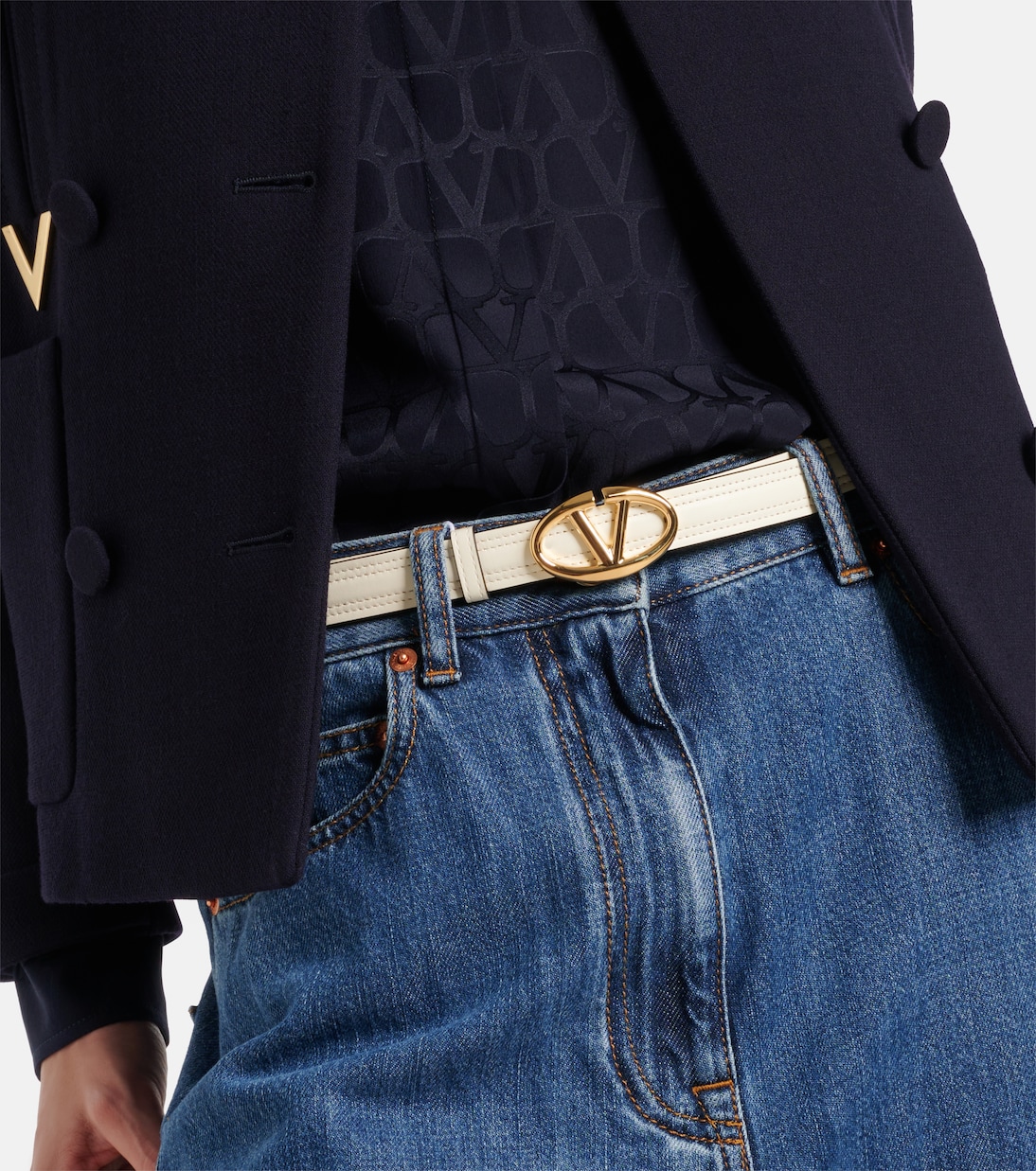 Ceinture VLogo Bold en cuir | Valentino Garavani