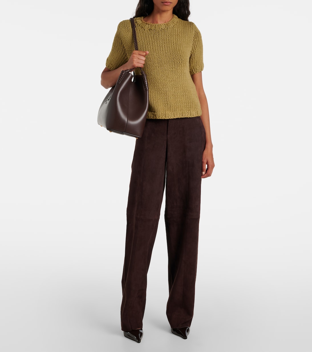 Massimo suede wide-leg pants | Stouls