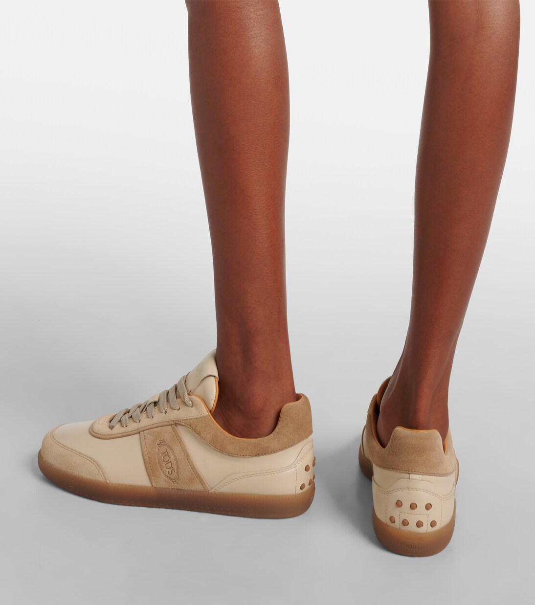 Tabs suede-trimmed leather sneakers | Tod's