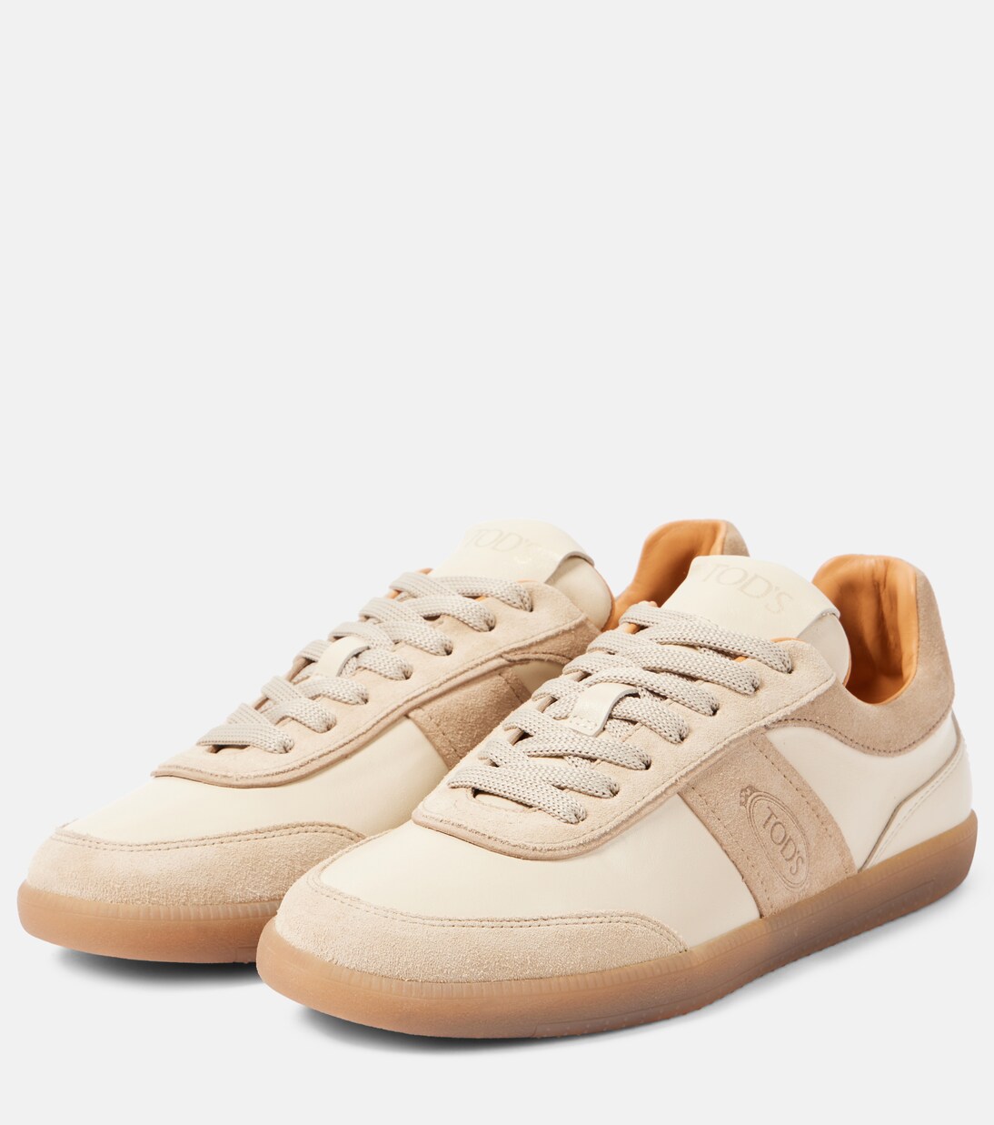 Tabs suede-trimmed leather sneakers | Tod's