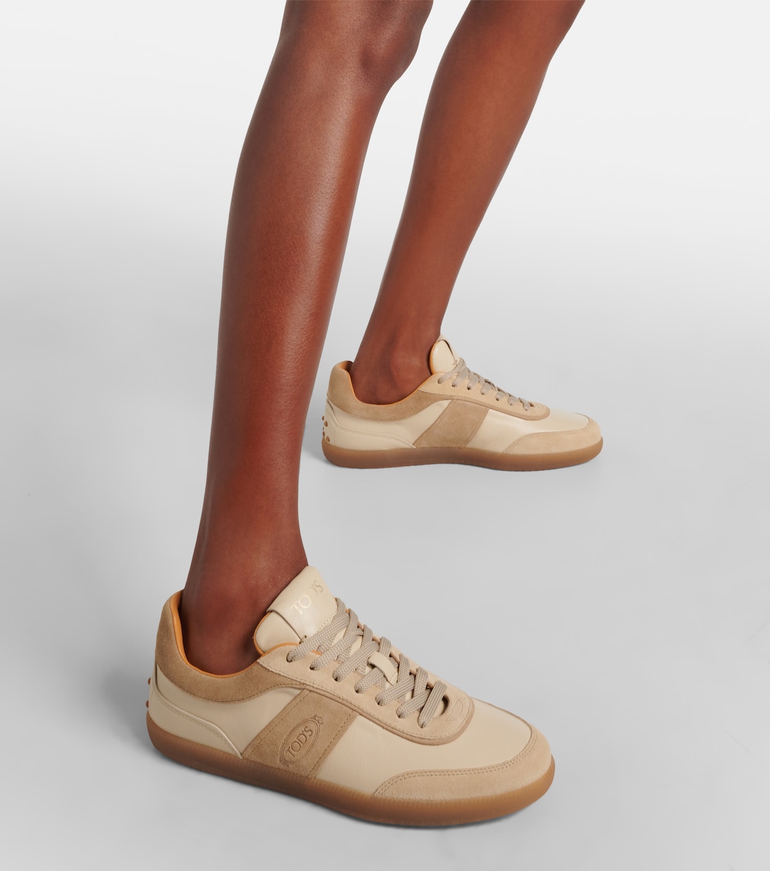 Tabs suede-trimmed leather sneakers | Tod's