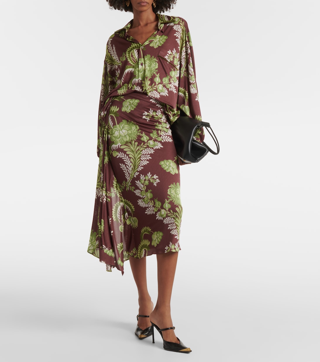 Falda midi drapeada floral | Etro
