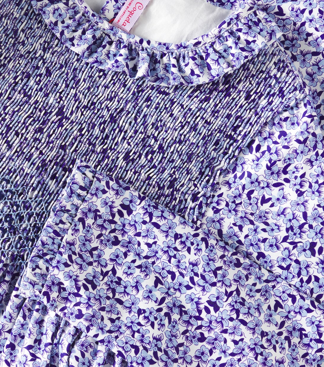 Abito Manzanilla in cotone a punto smock | La Coqueta