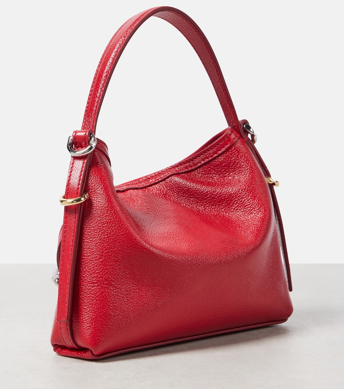 Red leather shoulder bag shop