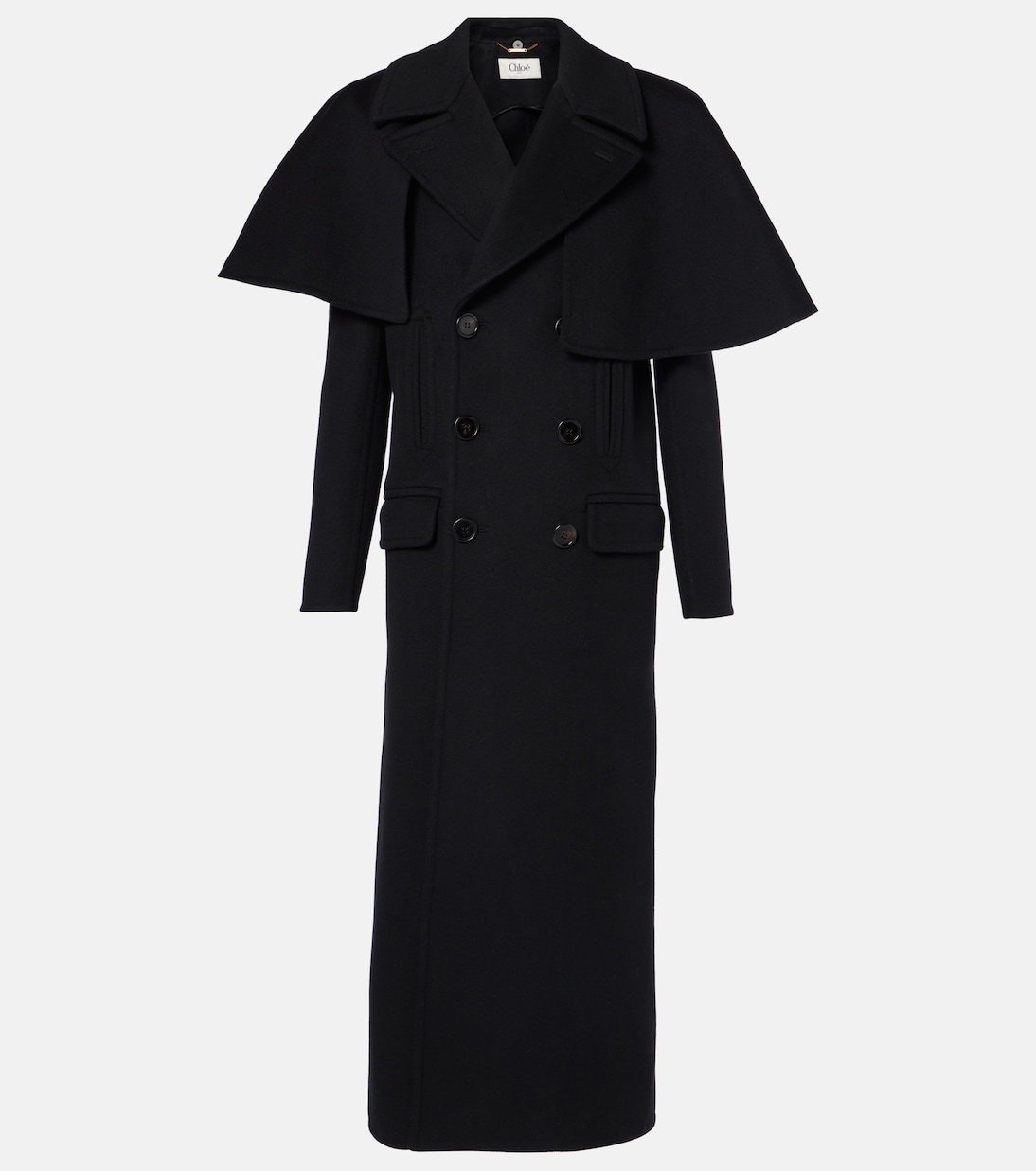 Cappotto doppiopetto in lana con cintura | Chloé