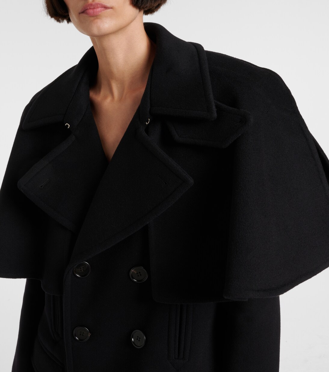 Cappotto doppiopetto in lana con cintura | Chloé