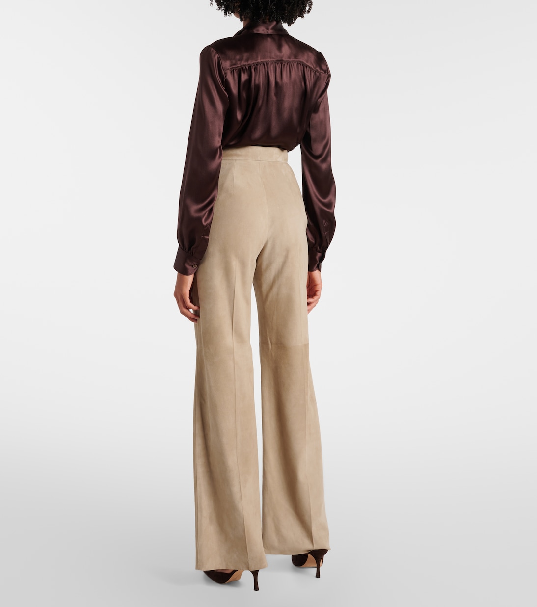 Pantaloni regular Dean in suede a vita alta | Ralph Lauren Collection