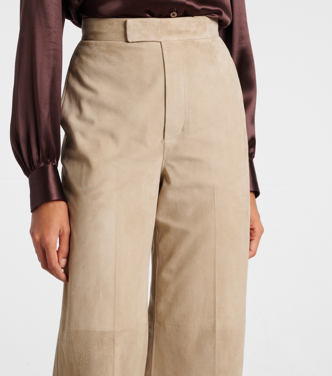Pantaloni regular Dean in suede a vita alta | Ralph Lauren Collection