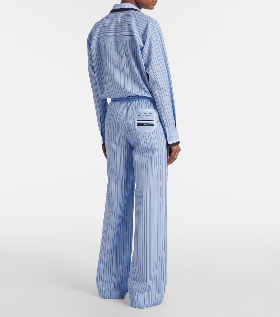 Pantalon ample Horsebit rayé en coton | Gucci