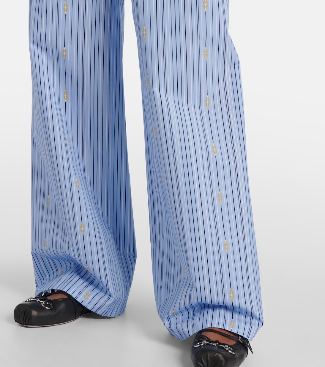 Pantalon ample Horsebit rayé en coton | Gucci