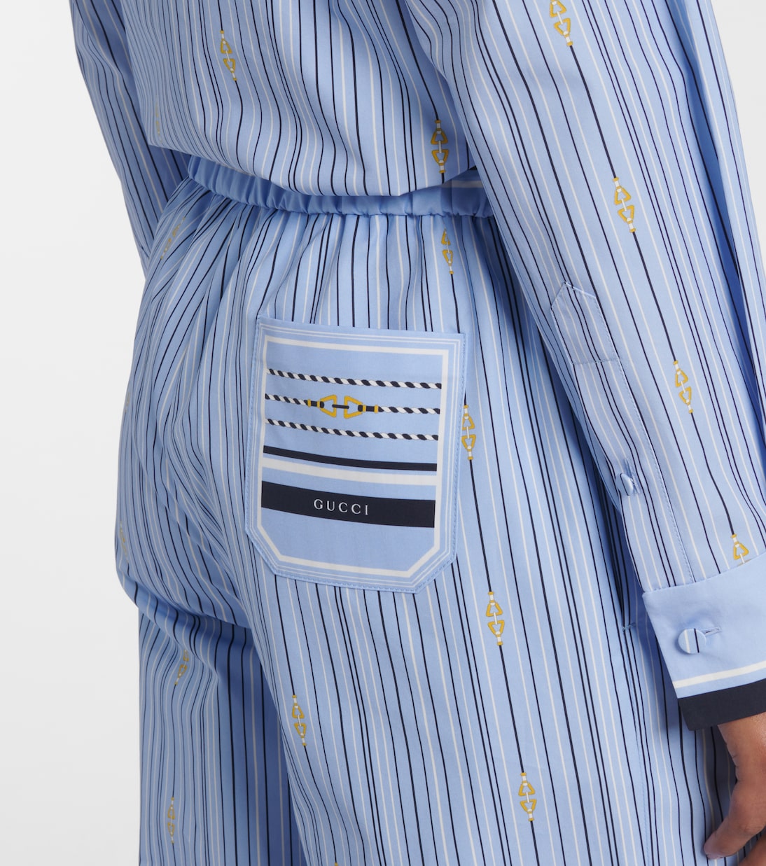 Pantalon ample Horsebit rayé en coton | Gucci