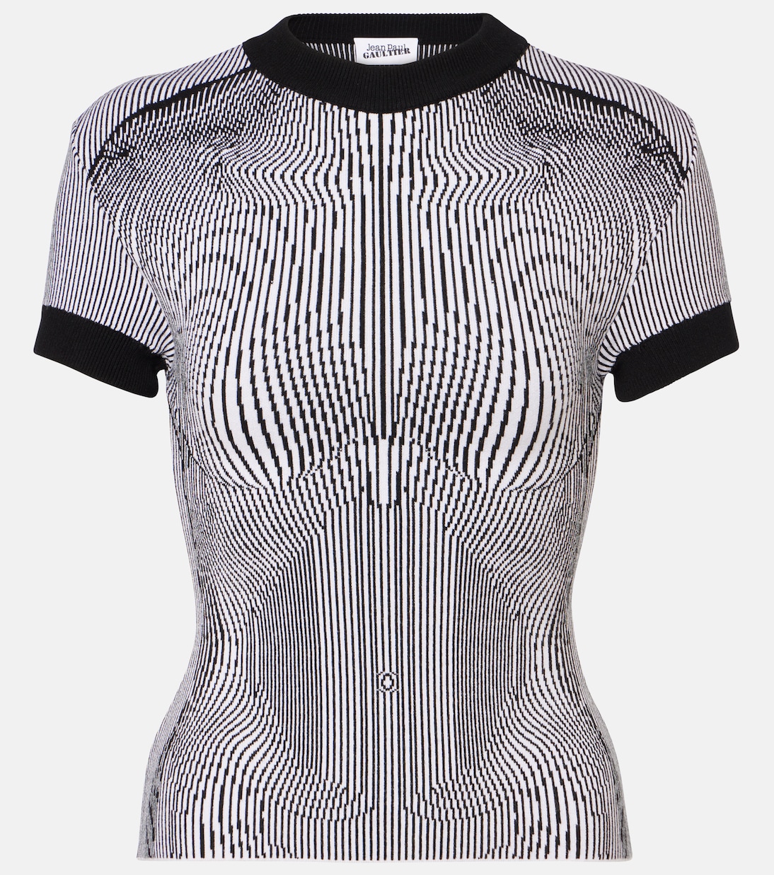 Top Morphing Pinstripe in jacquard di jersey | Jean Paul Gaultier