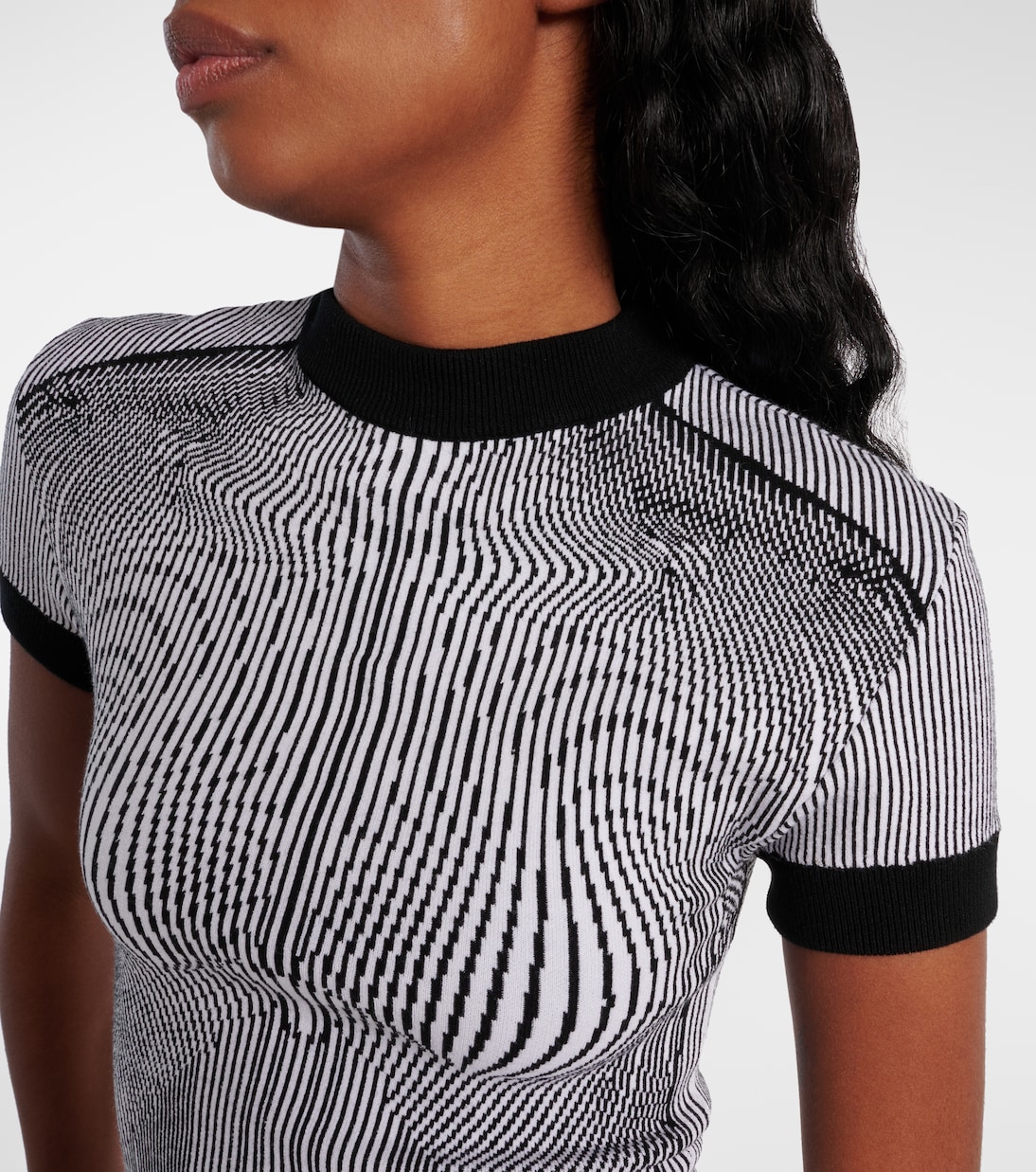 Top Morphing Pinstripe in jacquard di jersey | Jean Paul Gaultier