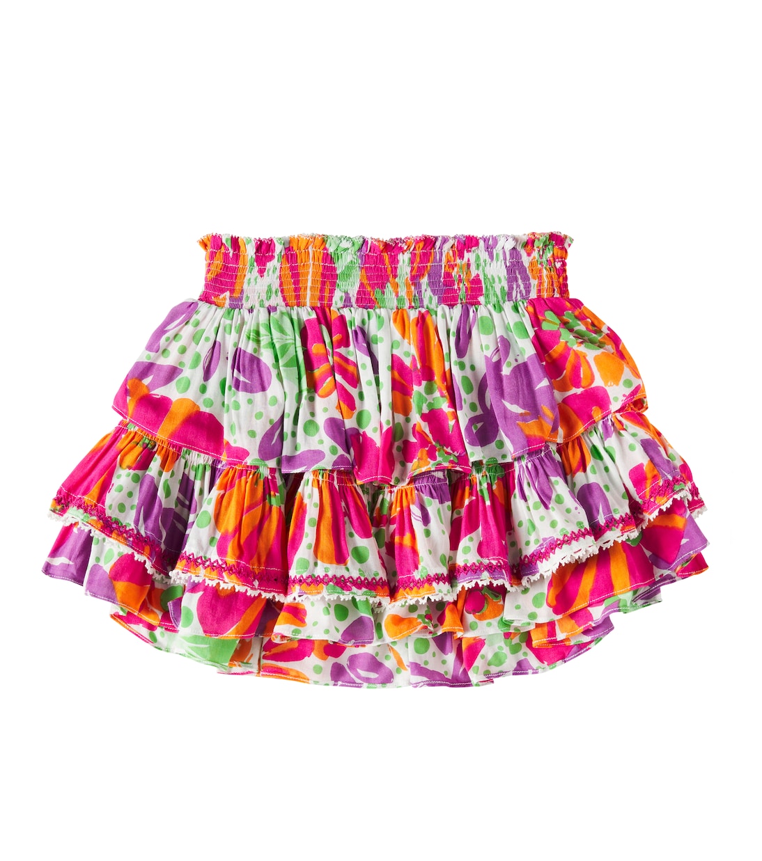Gonna Ariane a balze con stampa floreale | Poupette St Barth Kids