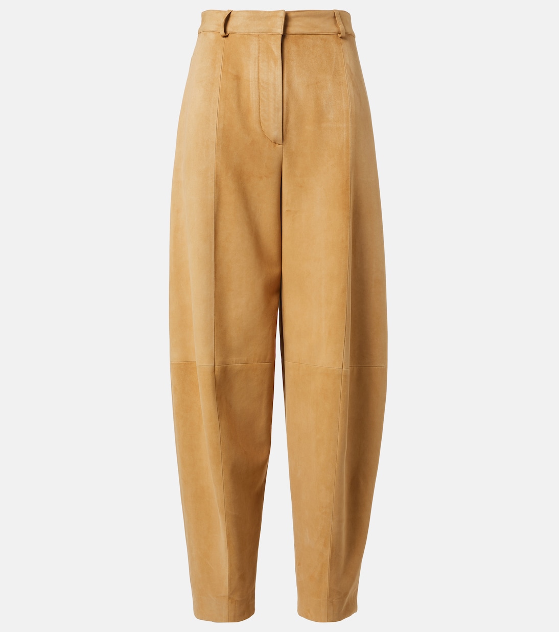 Pantaloni tapered in suede a vita alta | Loro Piana