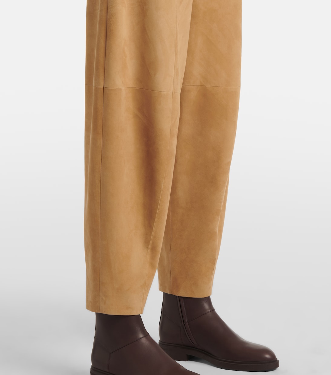 Pantaloni tapered in suede a vita alta | Loro Piana