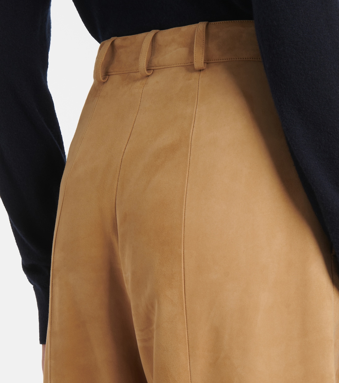 Pantaloni tapered in suede a vita alta | Loro Piana