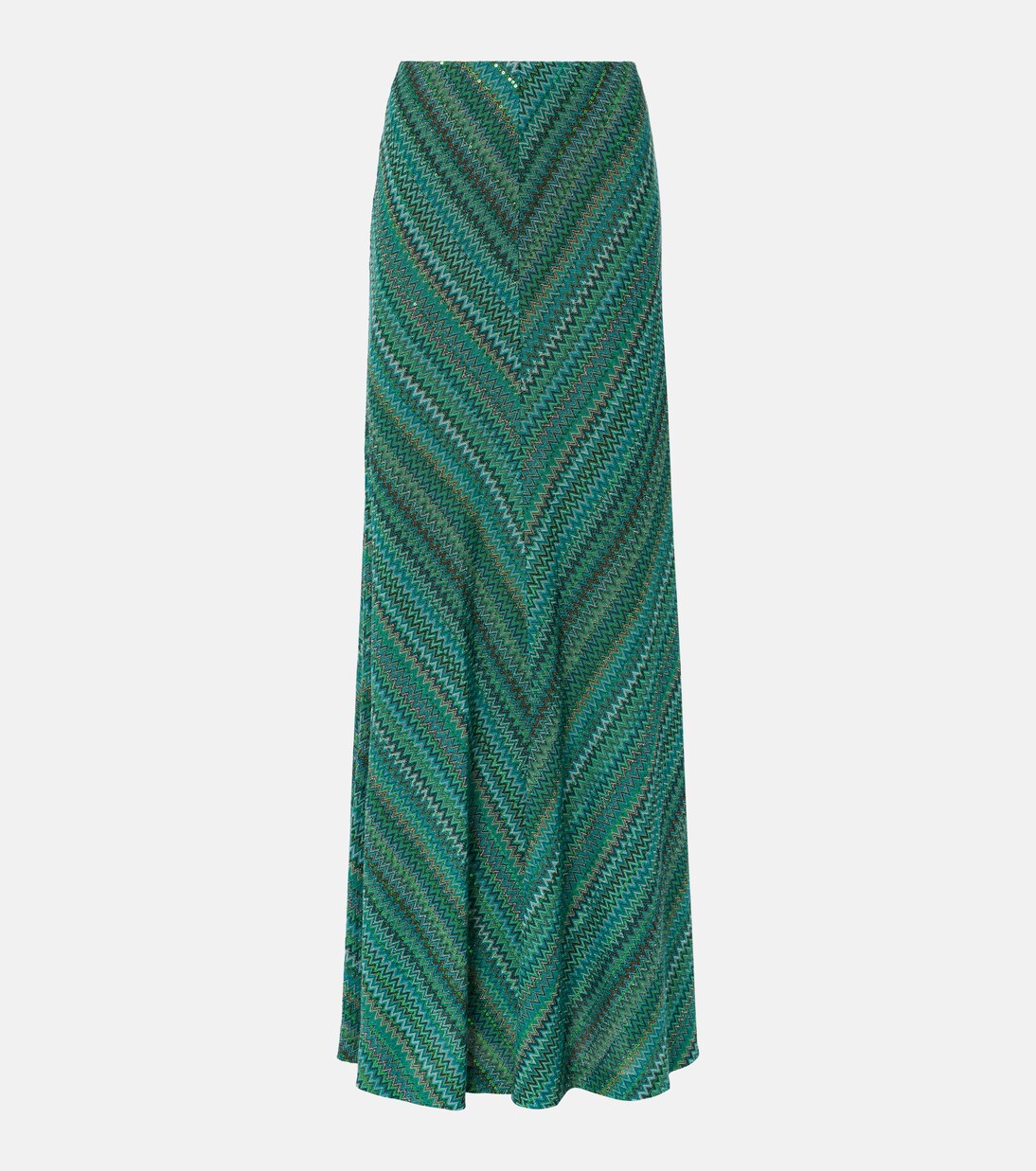 Jupe longue Zigzag en lamé | Missoni