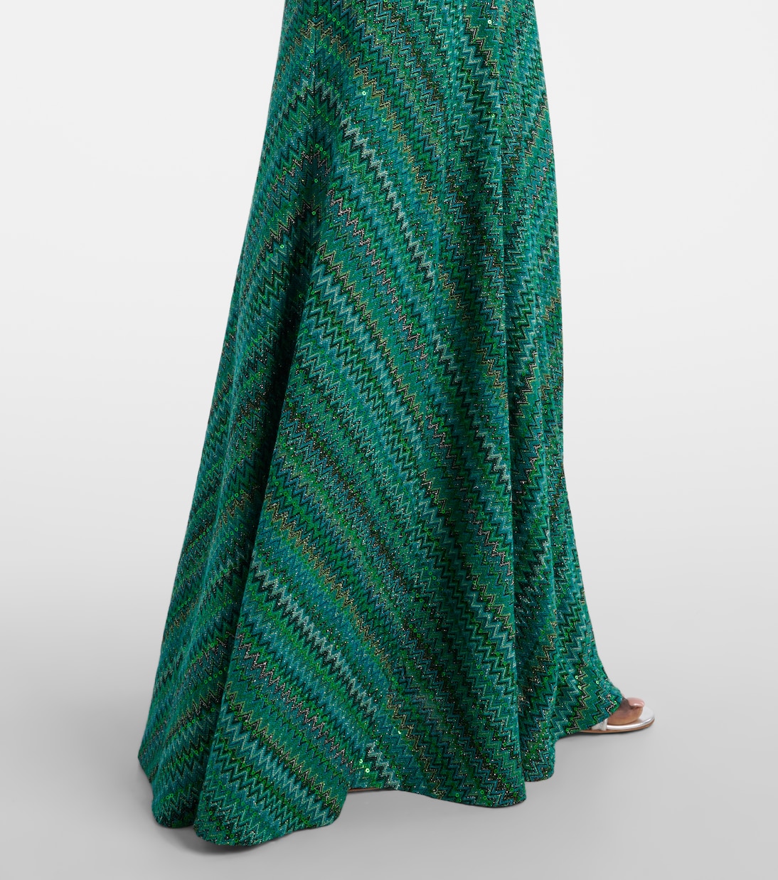 Jupe longue Zigzag en lamé | Missoni