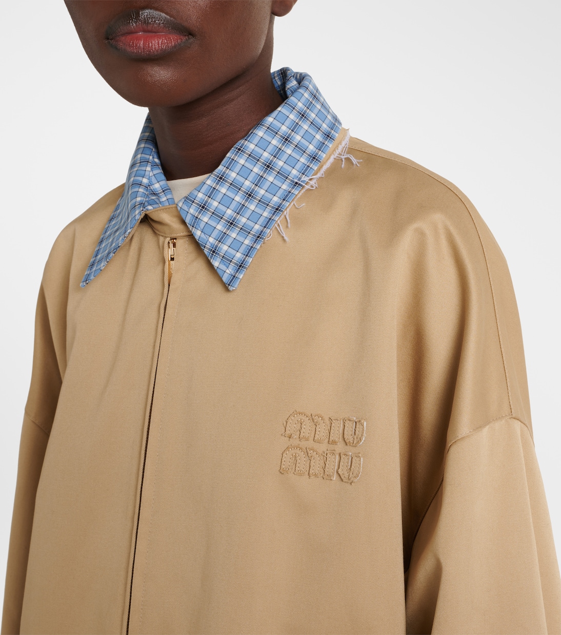 Checked cotton jacket | Miu Miu
