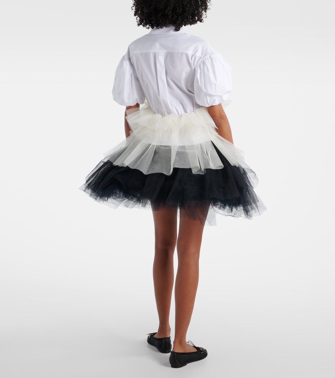 Camisa de algodón con ribete de tul | Simone Rocha
