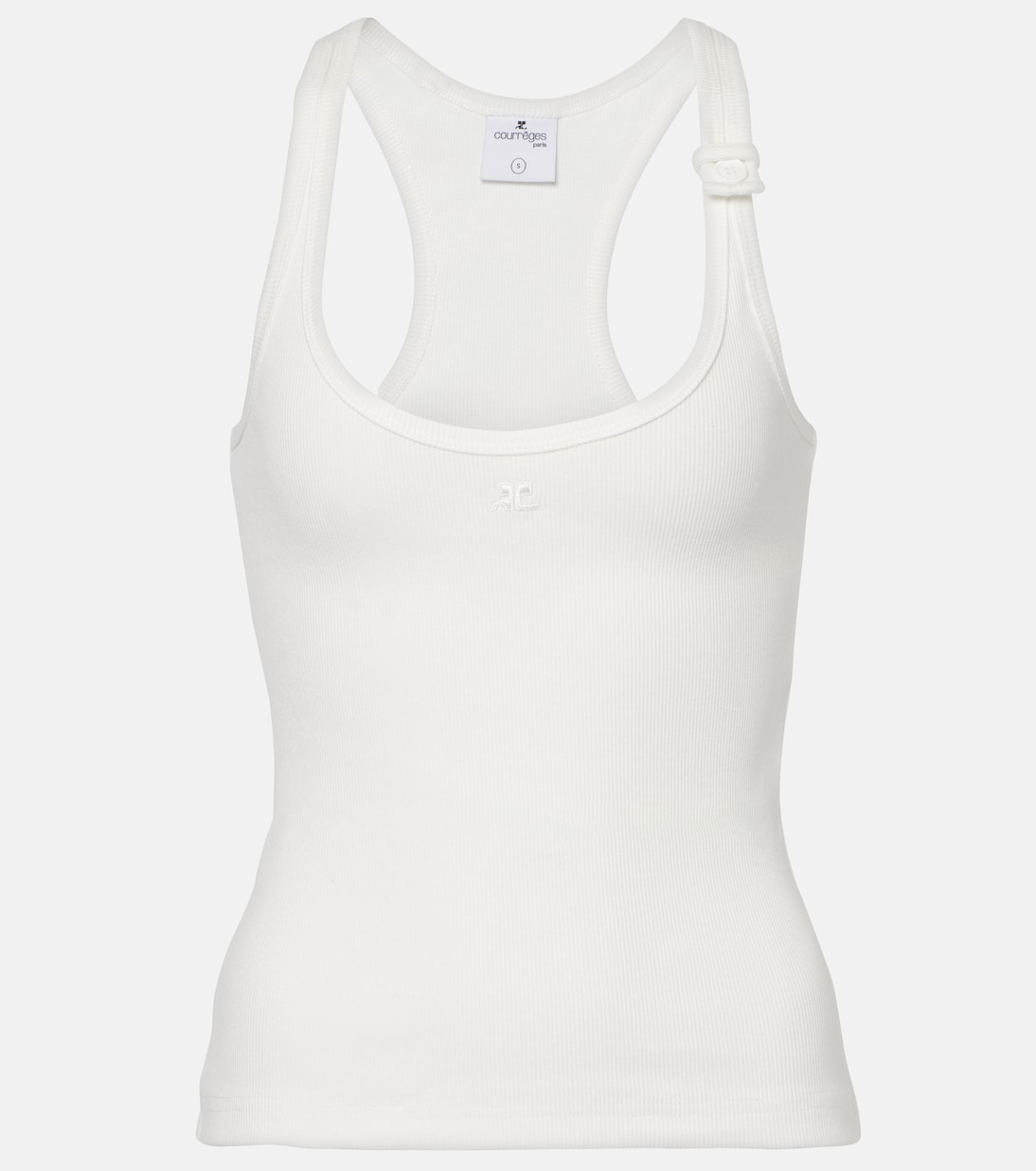 Tank top in maglia di cotone a coste  | Courrèges