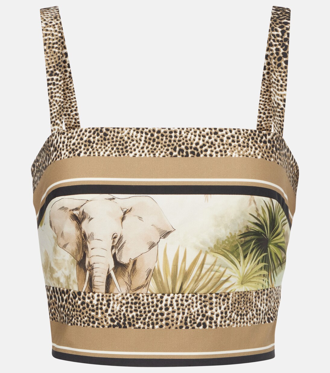 Crop top de algodón estampado | Elie Saab