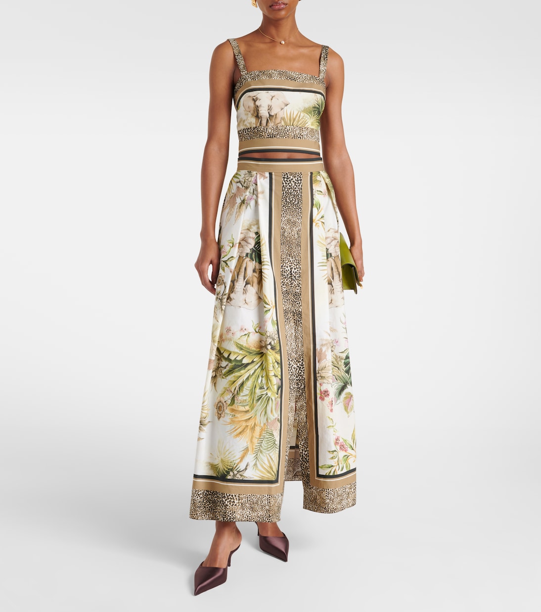 Crop top de algodón estampado | Elie Saab