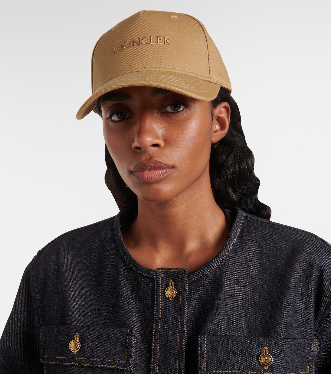 Cappellino in cotone Moncler stile baseball per giovani