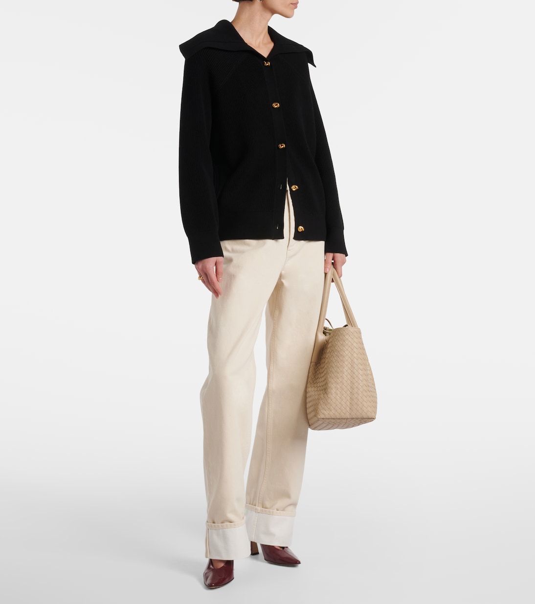 Cardigan Knot in cotone a coste | Bottega Veneta