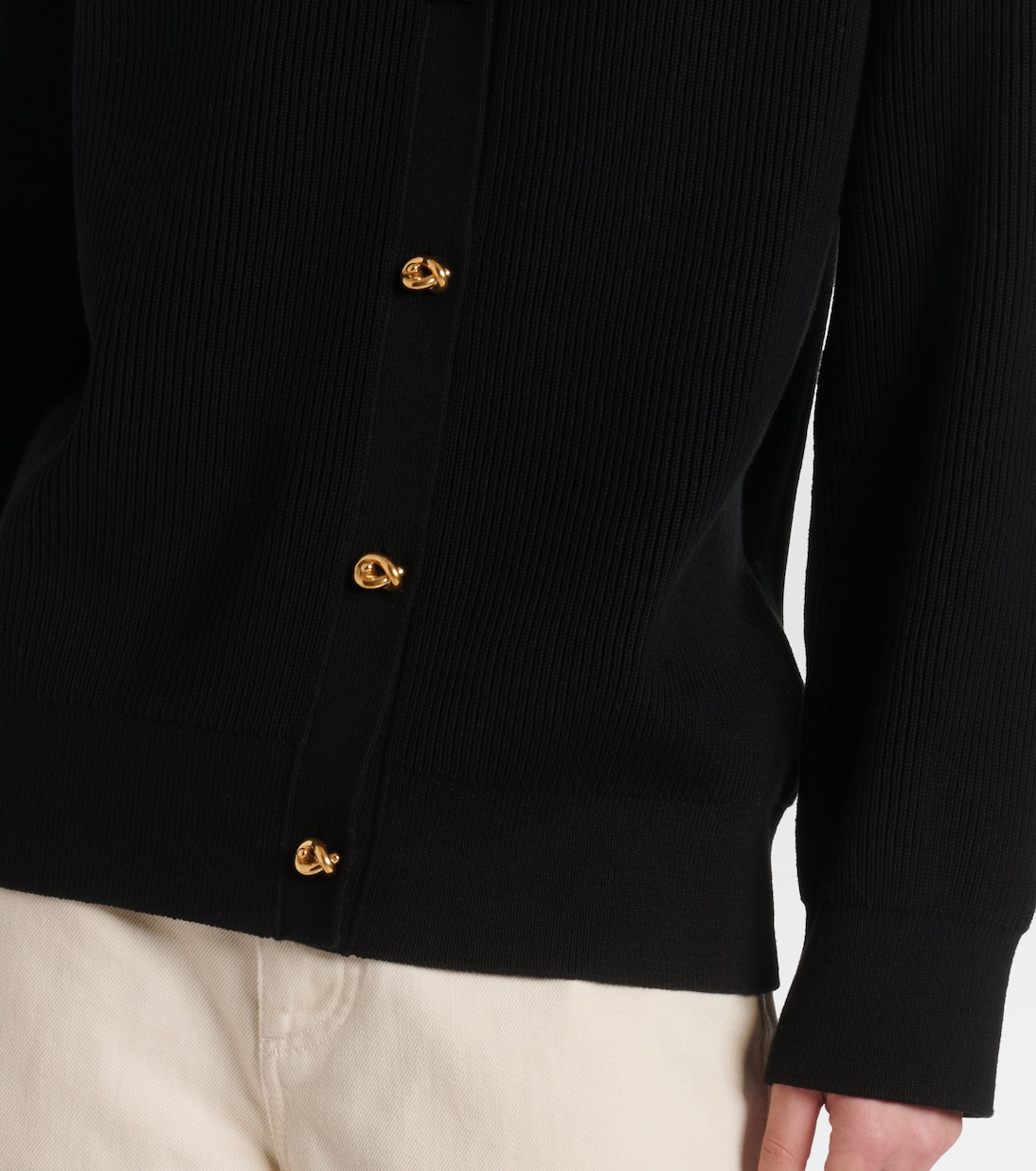 Cardigan Knot in cotone a coste | Bottega Veneta