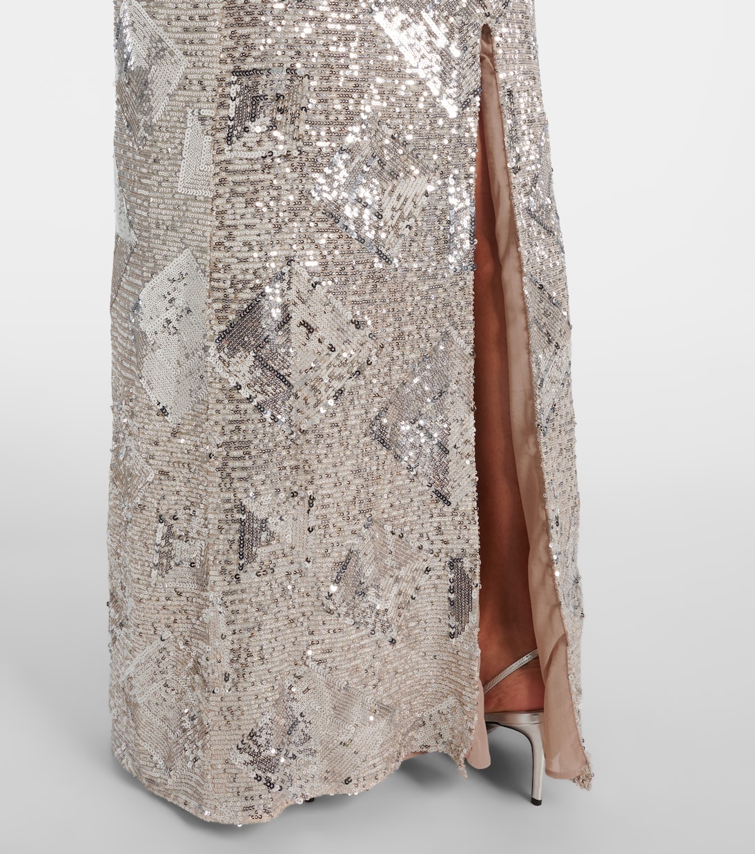 Abito lungo Miami con paillettes | Taller Marmo