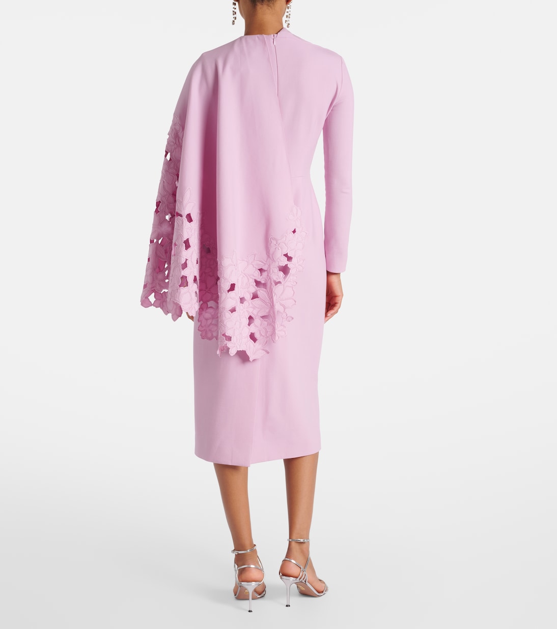 Cape-detail wool-blend midi dress | Oscar de la Renta
