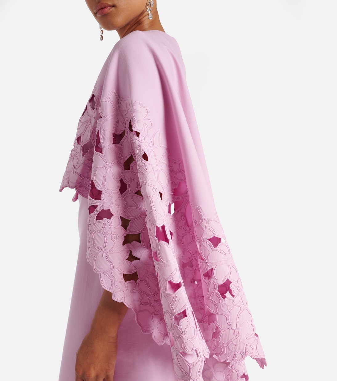 Cape-detail wool-blend midi dress | Oscar de la Renta