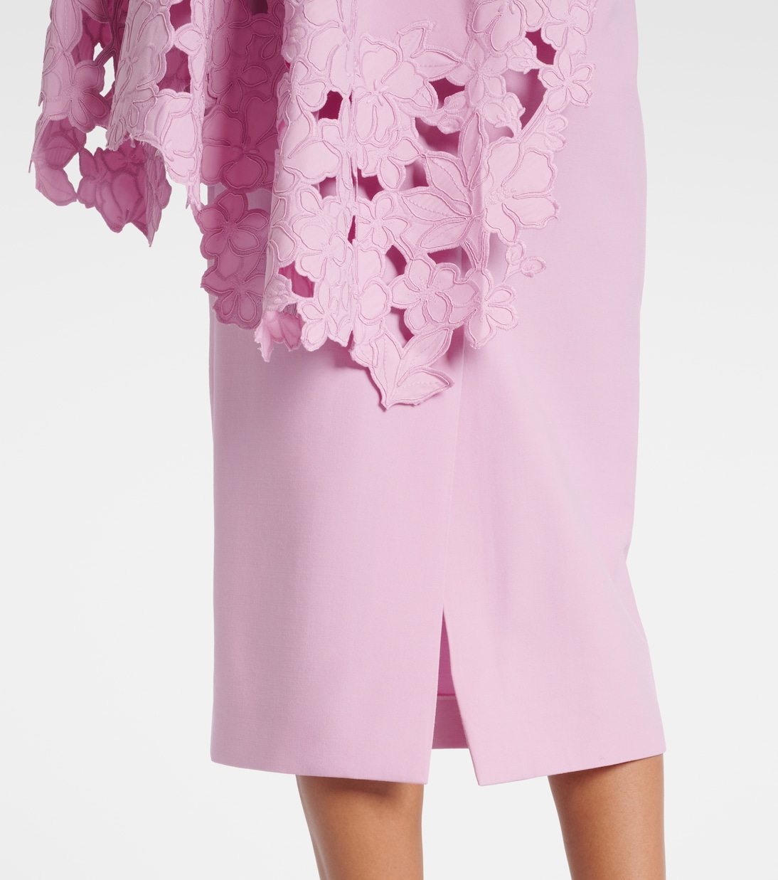 Cape-detail wool-blend midi dress | Oscar de la Renta