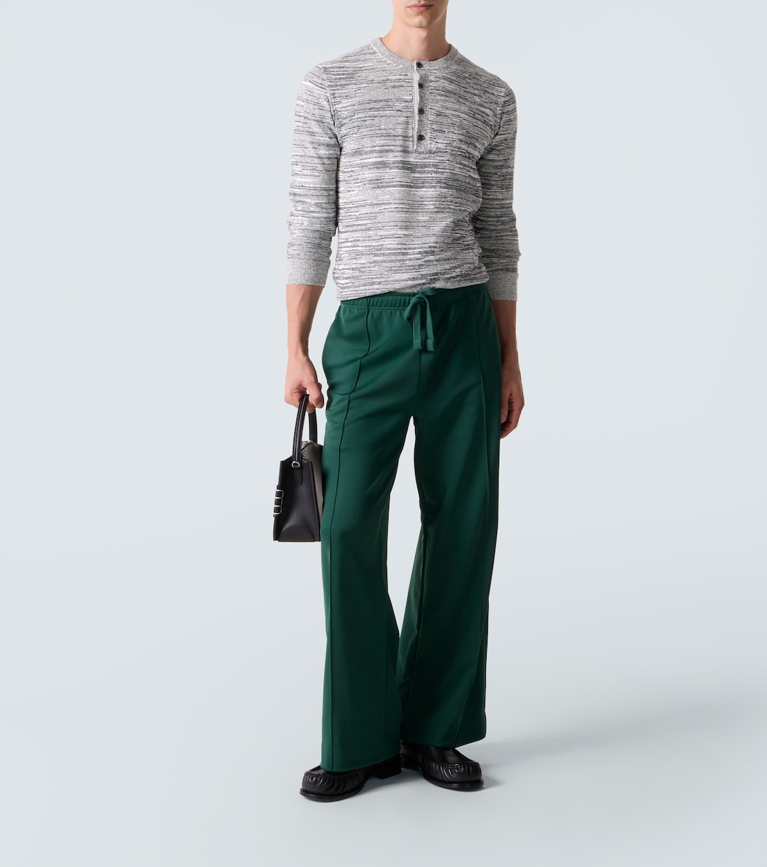 Camiseta con botones en mezcla de algodón y lino | JW Anderson