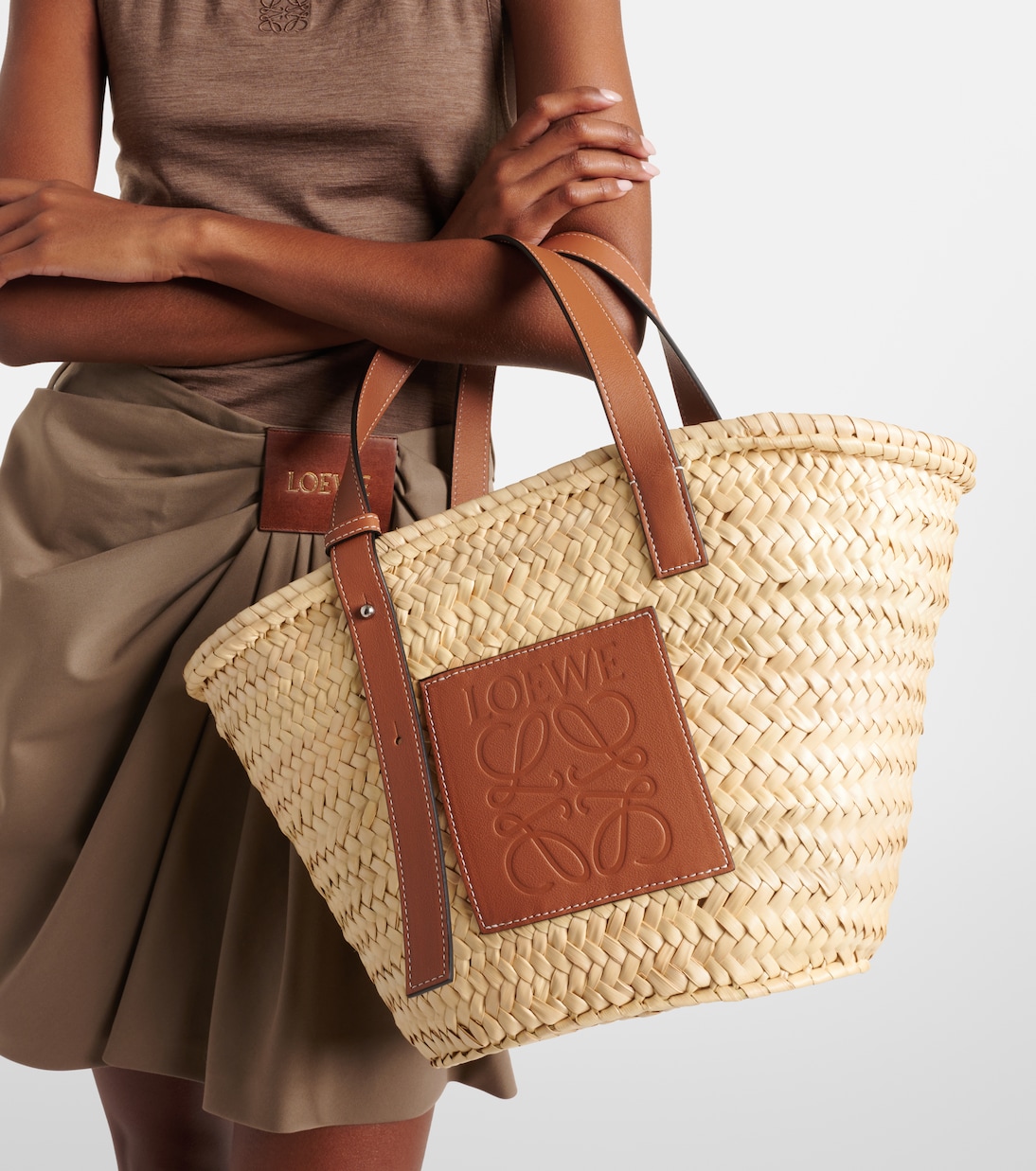 Sac panier Medium en cuir | Loewe