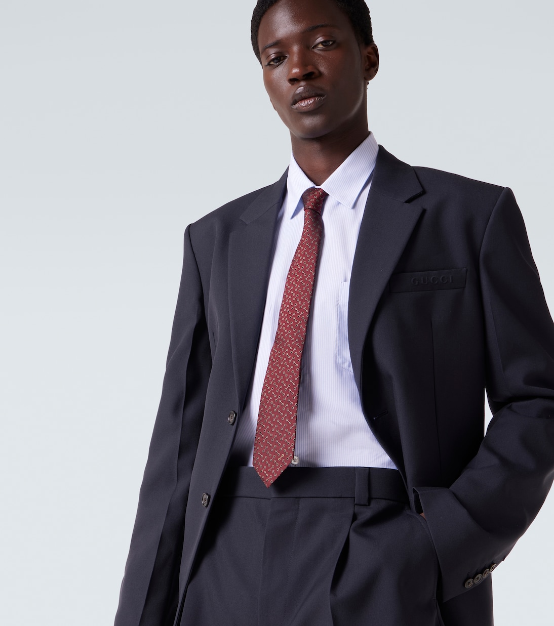 Corbata de jacquard de seda con Horsebit | Gucci