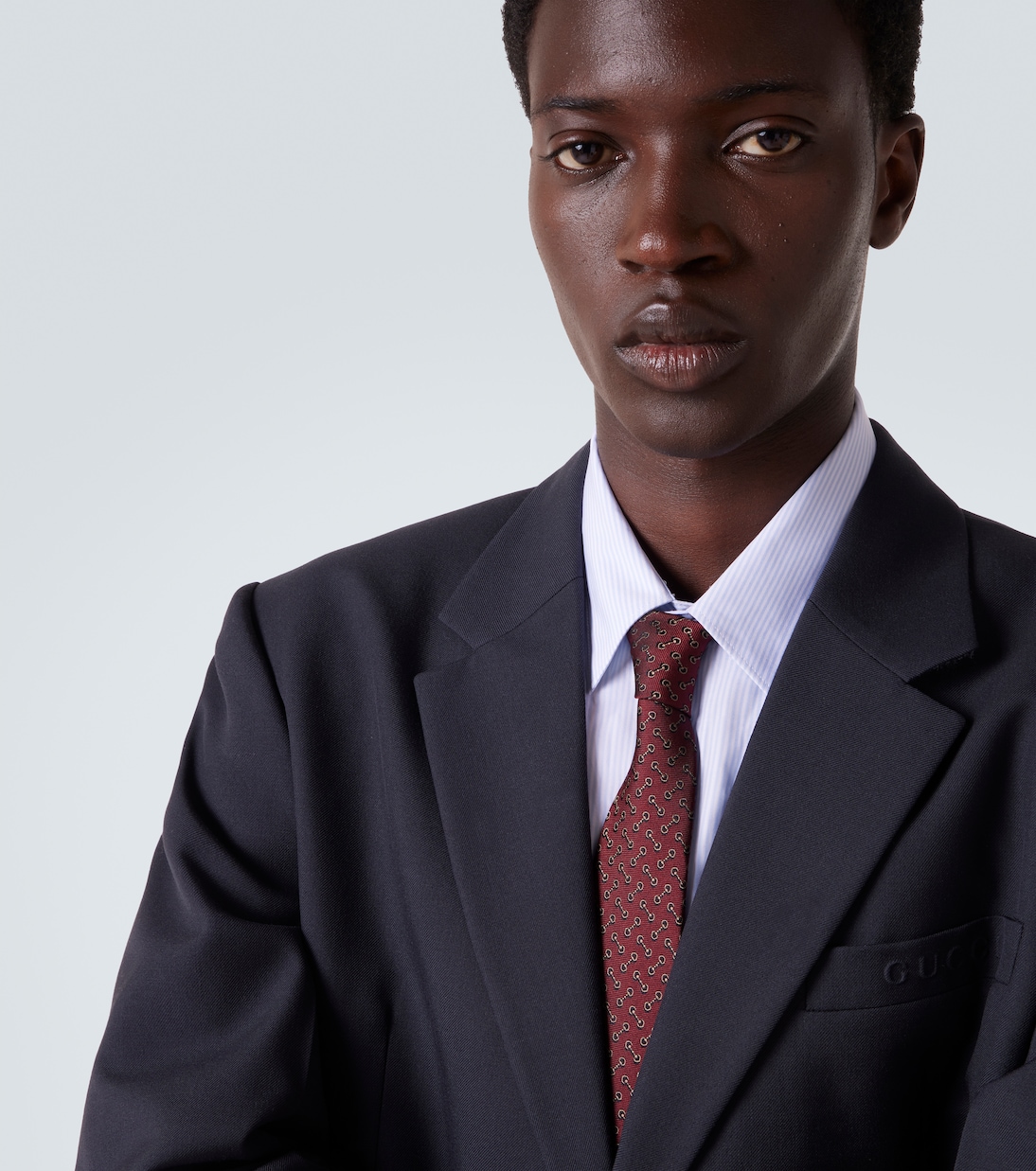 Corbata de jacquard de seda con Horsebit | Gucci