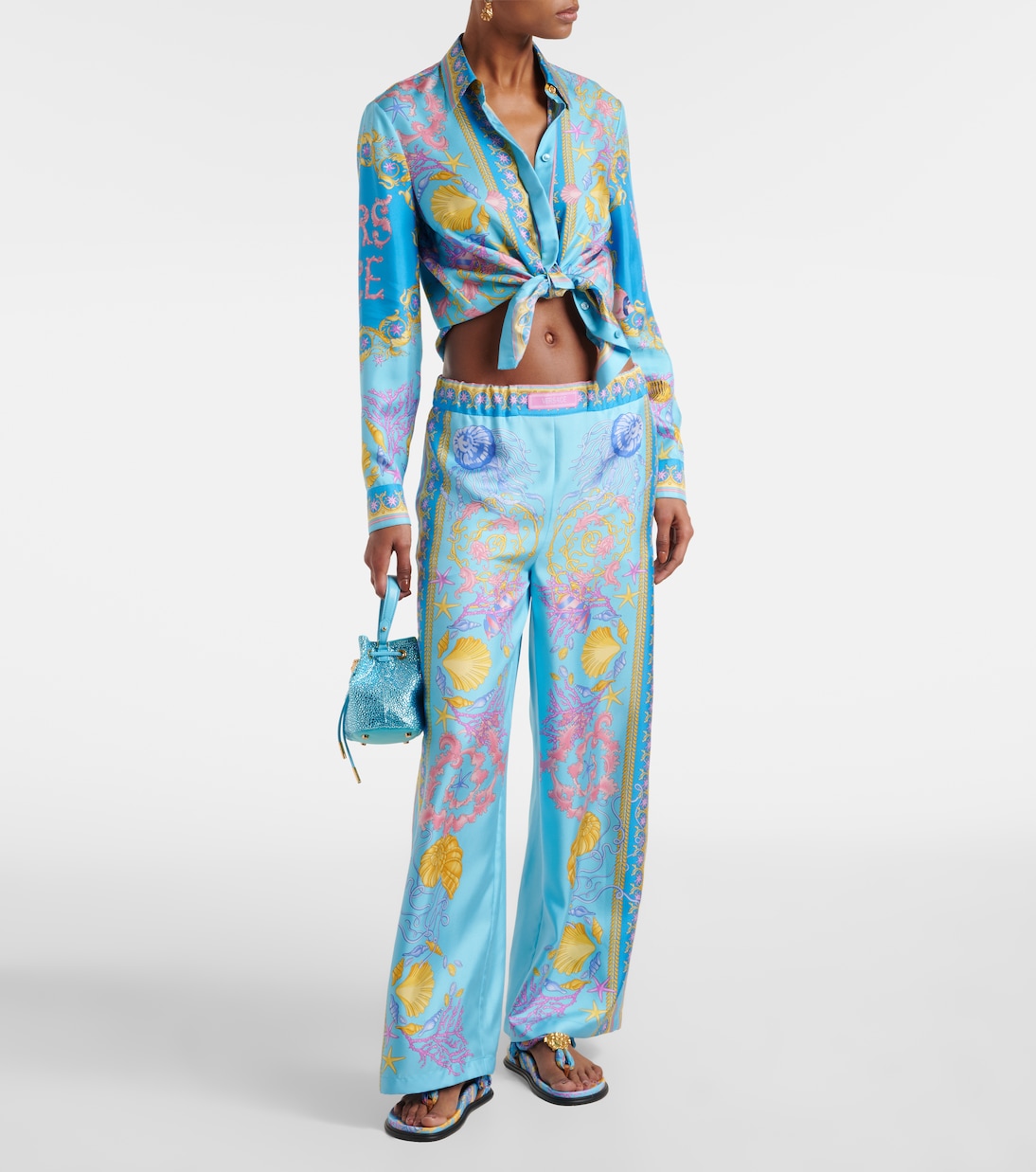 Printed wide-leg pants | Versace