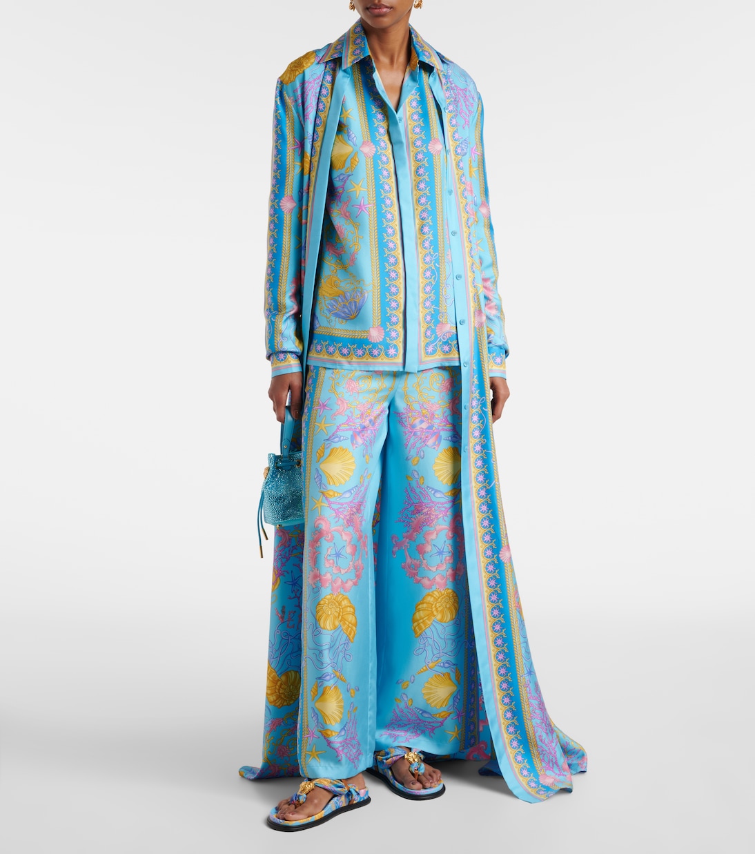 Printed wide-leg pants | Versace