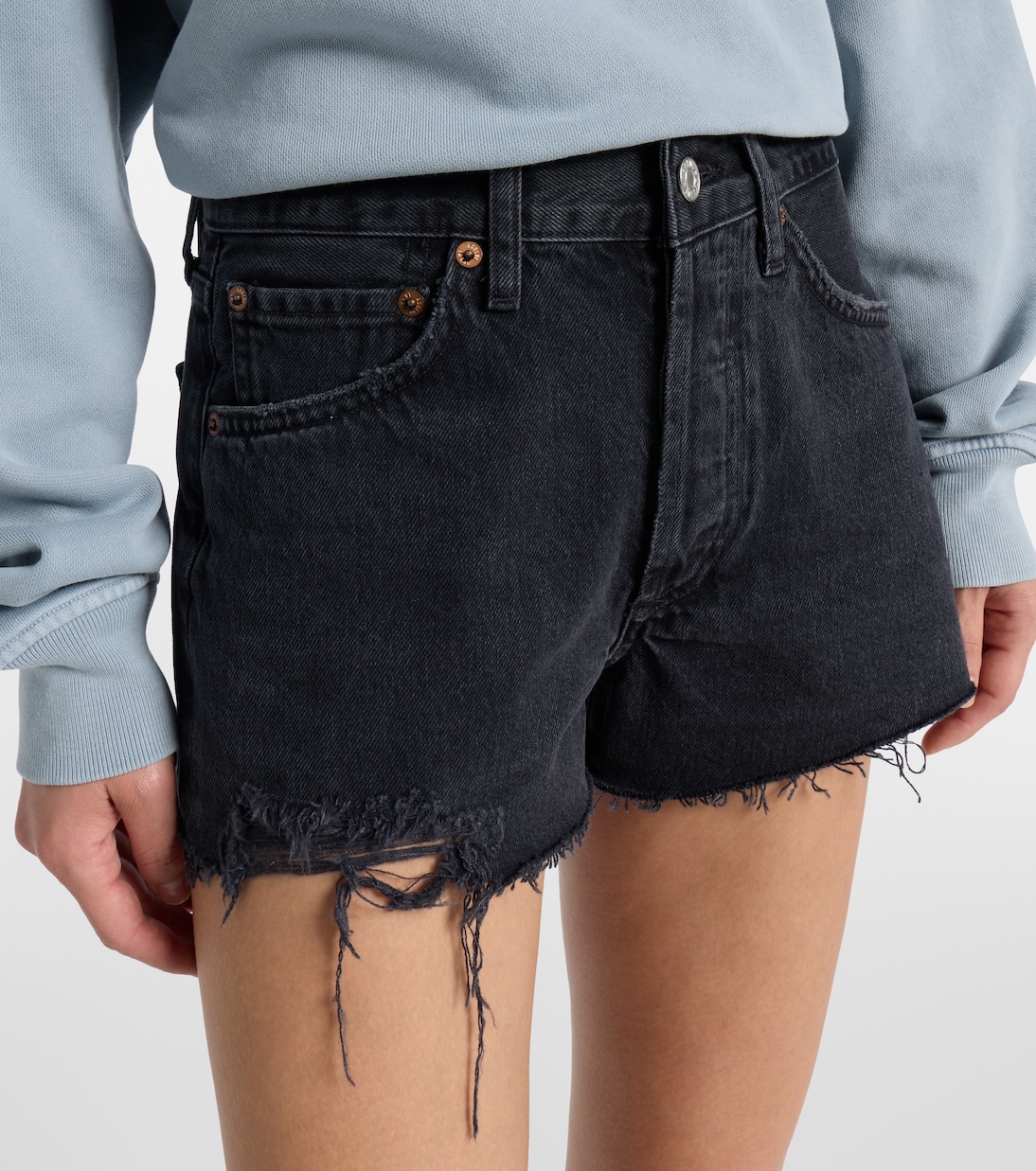 Parker Vintage distressed denim shorts | Agolde