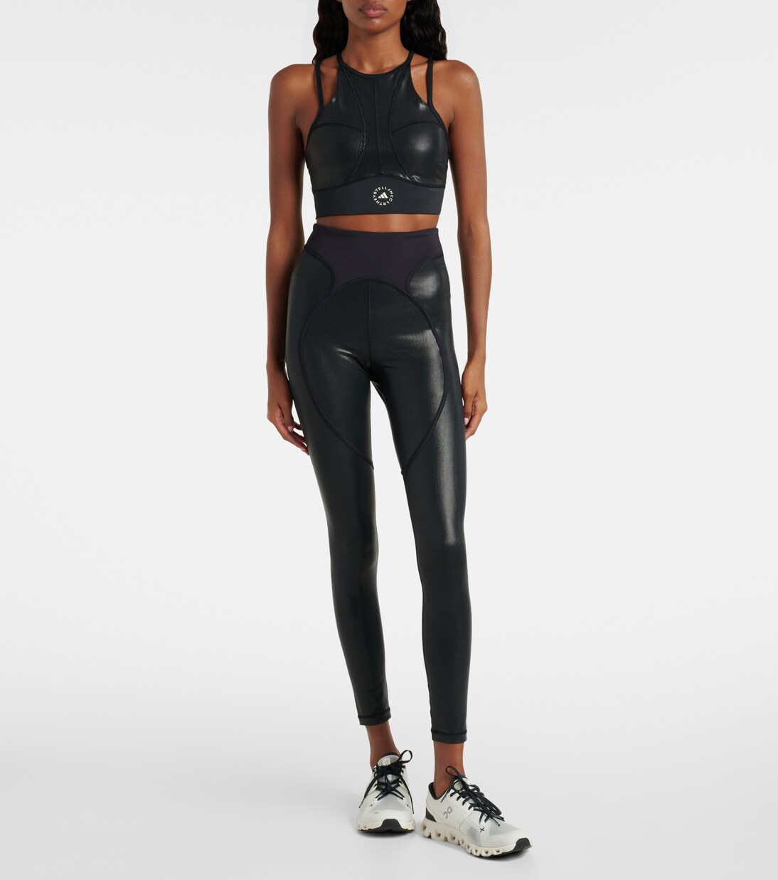 High-rise lamé leggings | Adidas by Stella McCartney